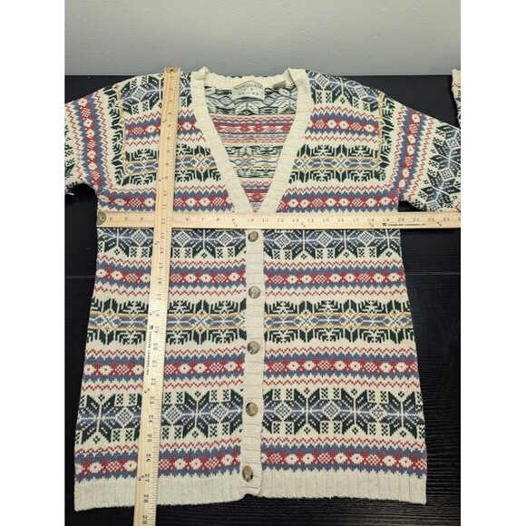 Vintage Woods & Gray Button Up Cardigan Sweater Nordic Fairs Island Design‎ - Picture 3 of 12